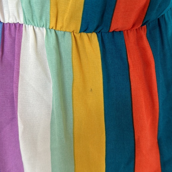 All In Favor Colorful Rainbow Light Weight Long Sleeve Dress - Picture 9 of 12